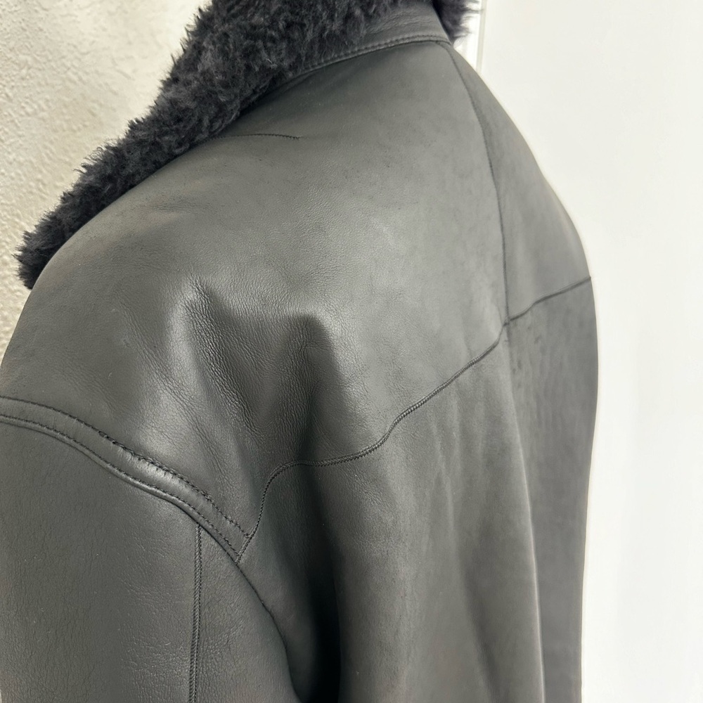 Iro Black Leather and Shearling Coat Size M - Picture 15 of 15
